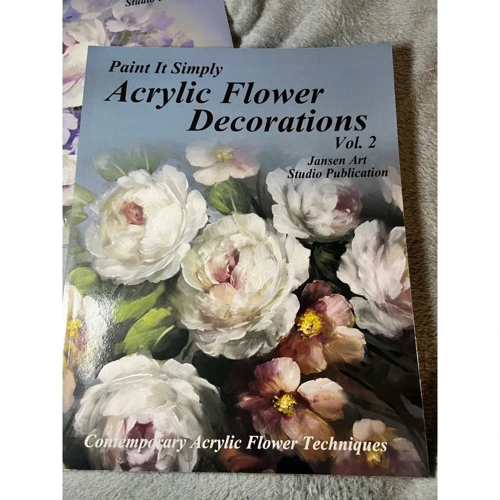 David Jansen Acrylic Flower Decorations Vol 1 2 3 Books DVD Painting Lot New